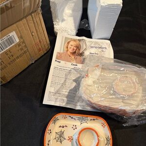 New Temptations by Tara Halloween Boofetti Seasonal Ceramic Snack Trays Set 4